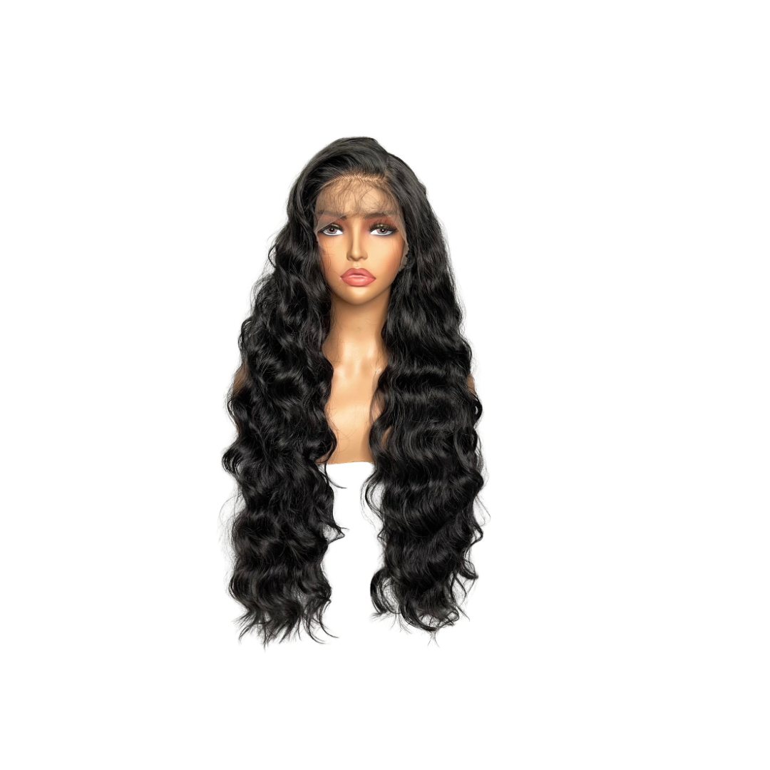 Synthetic Unit 13x6 Transparent Lace Frontal Wavy Unit 32' Pre-plucked